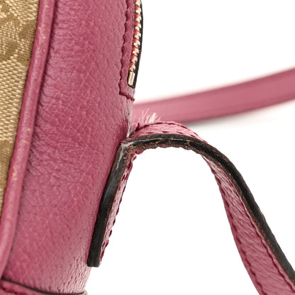 Gucci Monogram Textured Calfskin Mini Bree Messenger Bag Beige Ebony Peonia Flower 15 of 18