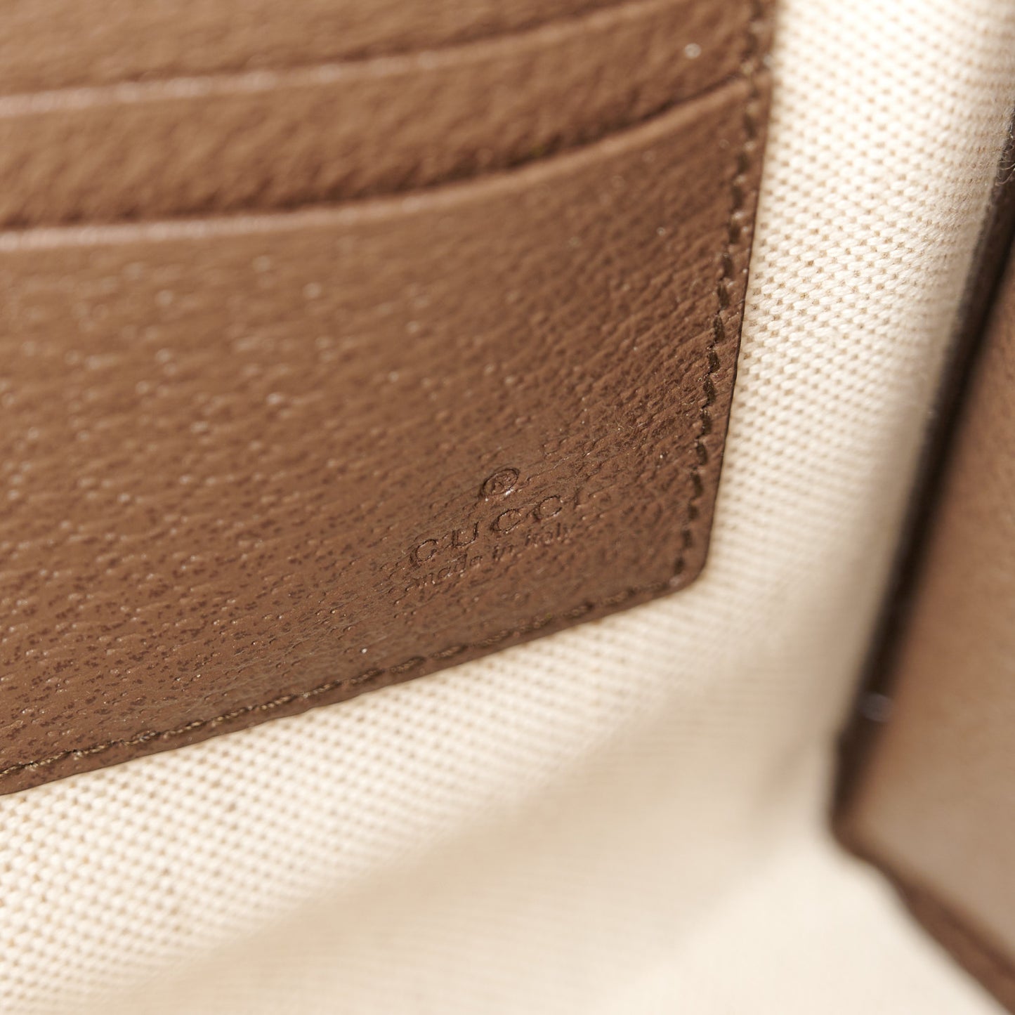 GG Supreme Monogram Textured Dollar Calfskin Web Small Ophidia Wristlet Pouch Beige Ebony New Acero