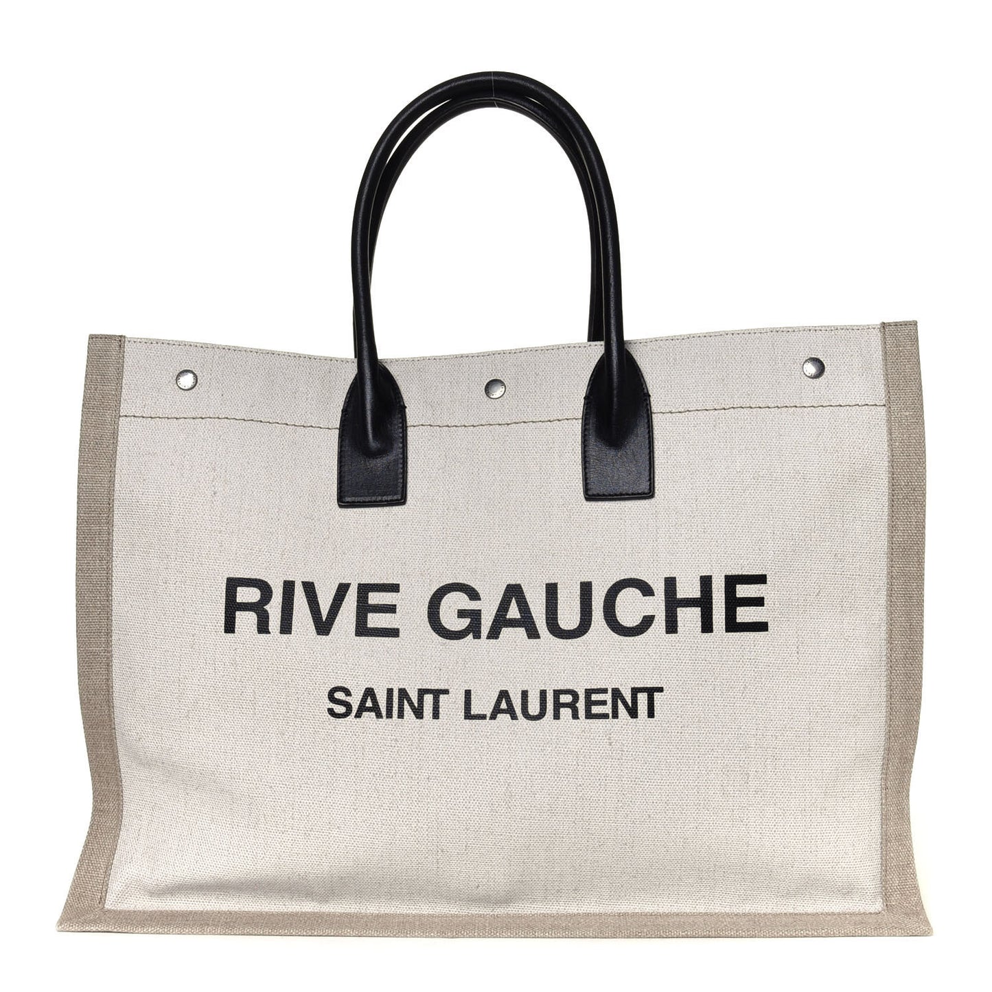 Linen Calfskin Rive Gauche Tote Optic White