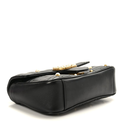 Gucci Calfskin Matelasse Studded Mini Pearly GG Marmont Shoulder Bag Black 4 of 10