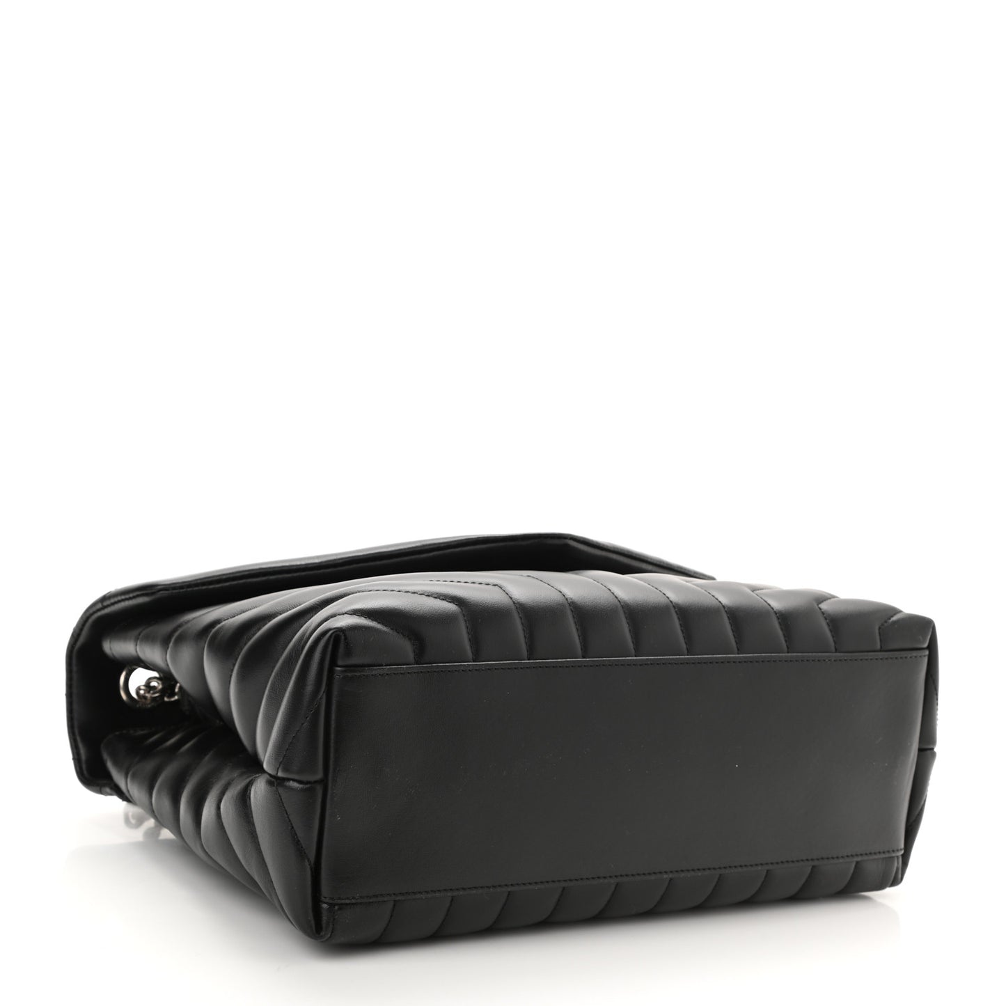 Calfskin Y Quilted Monogram Medium Loulou Chain Satchel Black