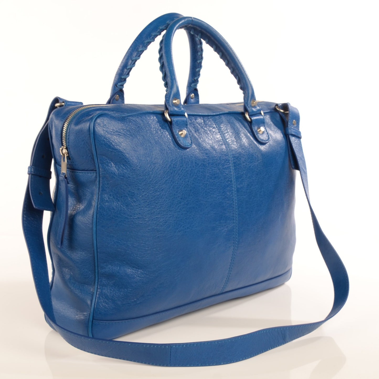 Agneau Mini Folder Strap Document Bag Bleu Lazuli
