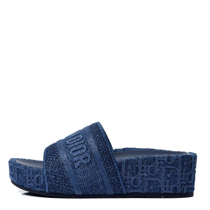Christian Dior Oblique Denim D-Way Platform Sandal 35 Blue 1 of 5
