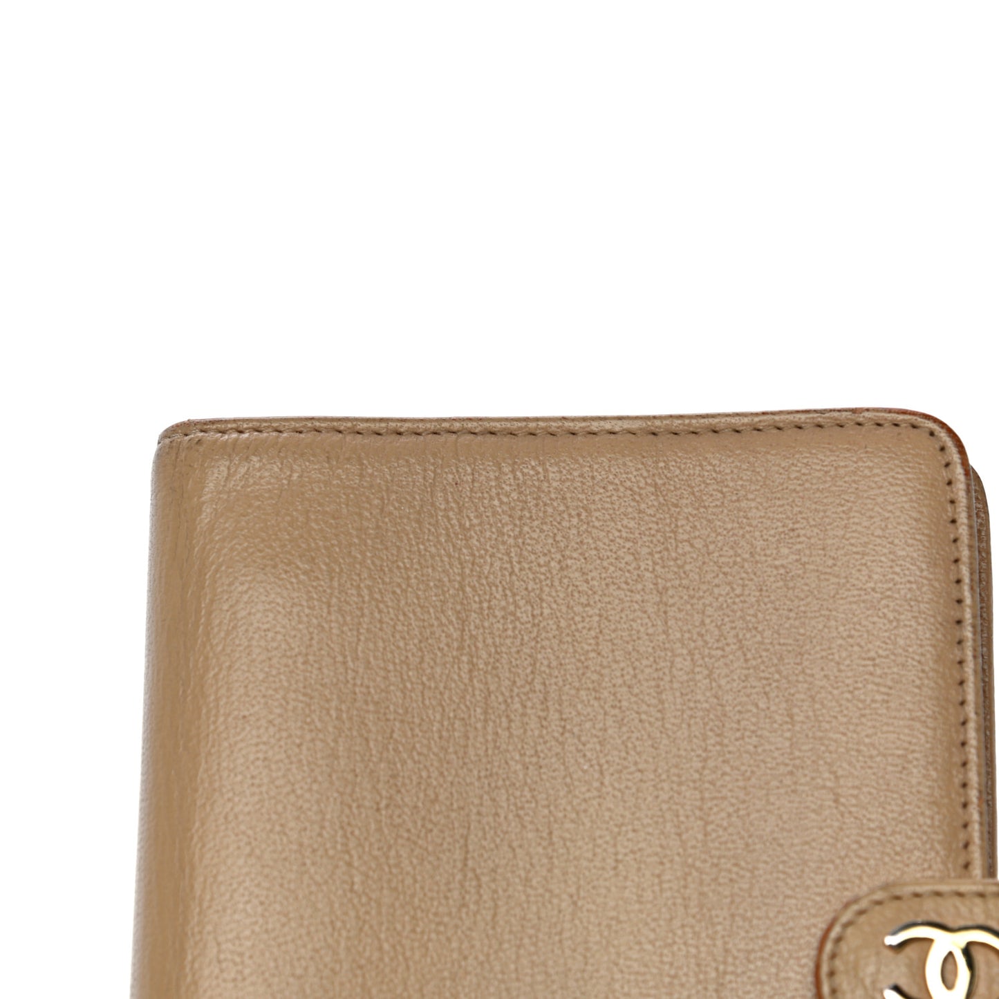 Goatskin Small Ring Agenda Planner Beige