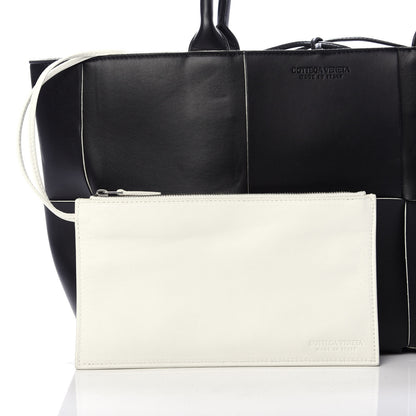 Bottega Veneta Nappa Maxi Intrecciato Arco Tote Black White 10 of 14