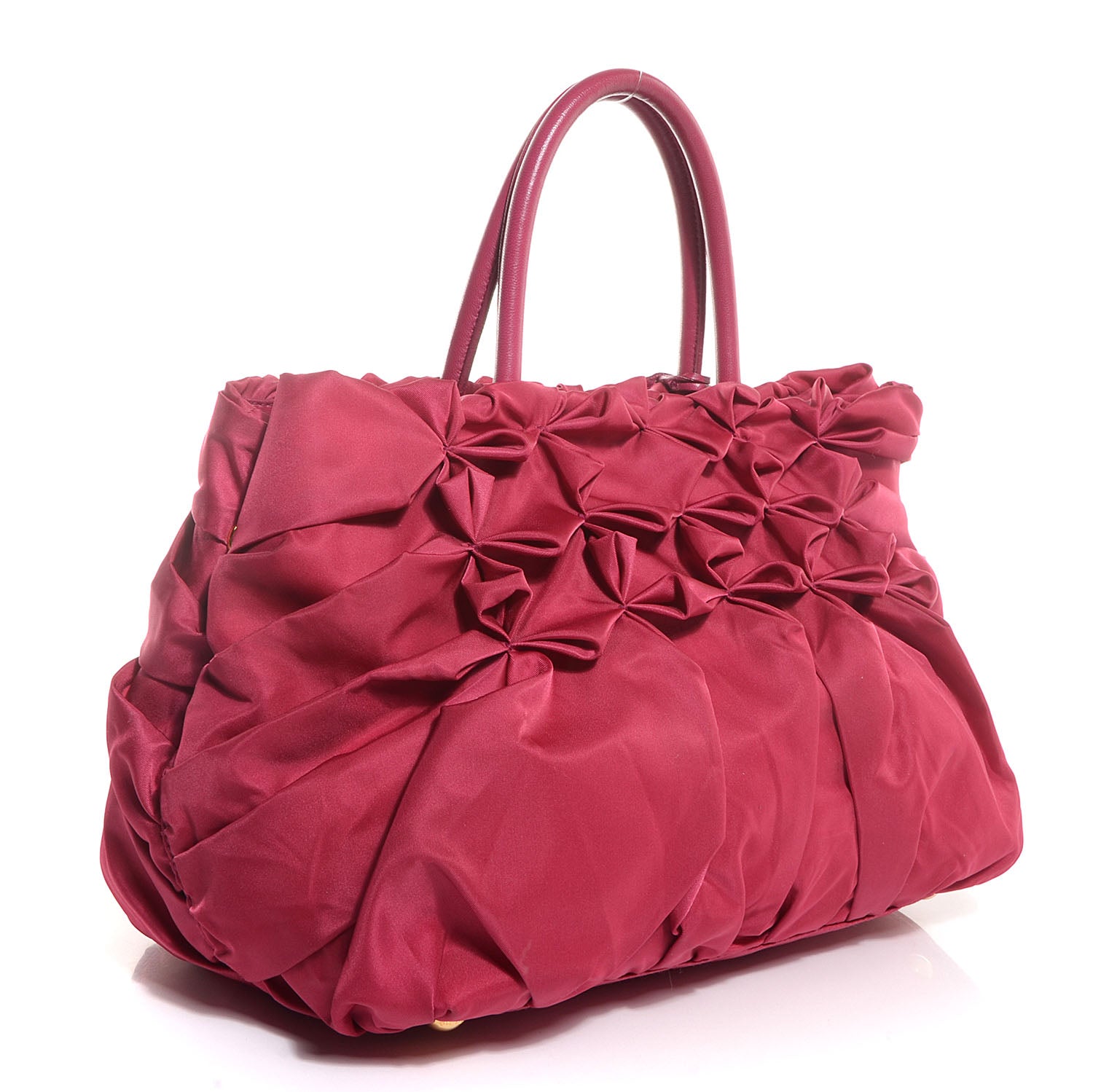 Prada Tessuto Nylon Origami Pleated Handbag Ibisco 3 of 10