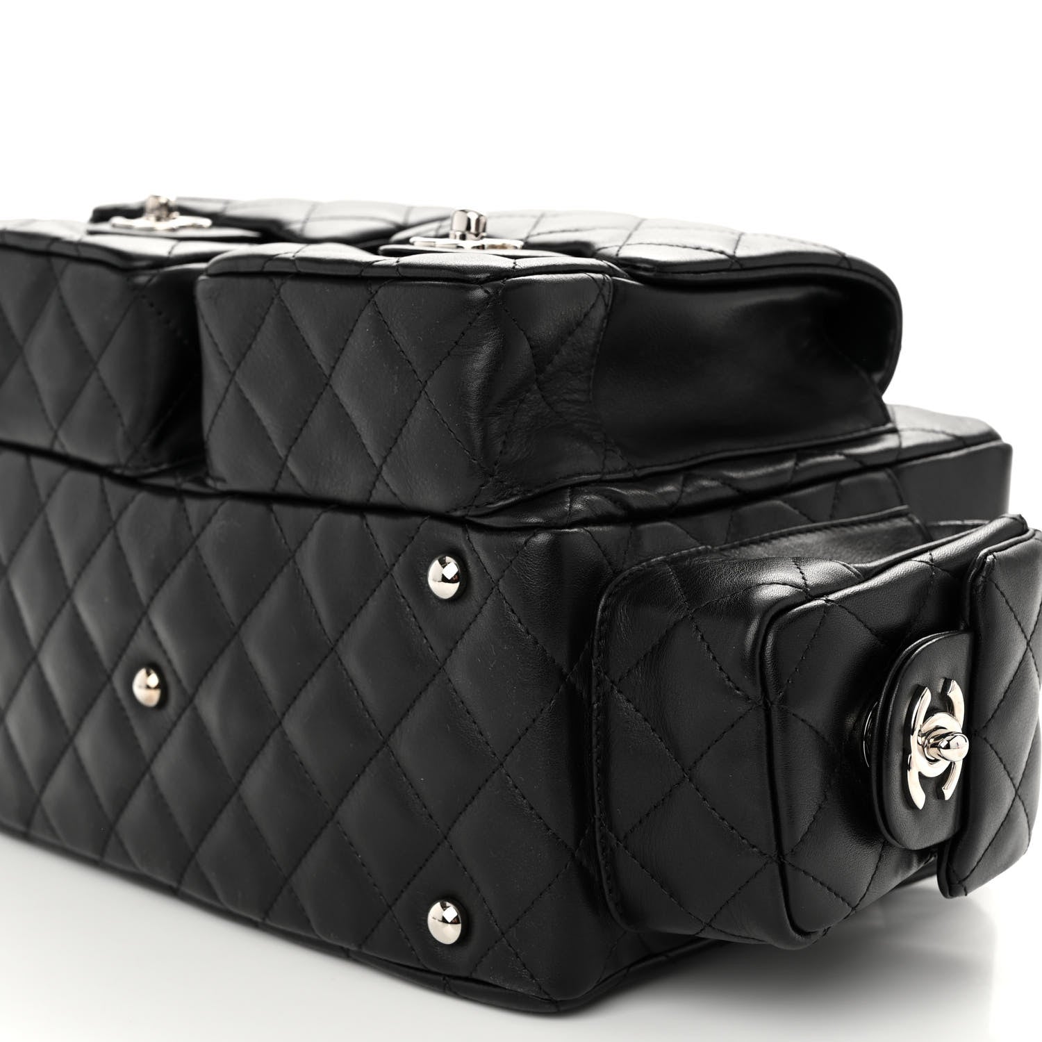 Chanel Calfskin Quilted Large Cambon Multipocket Reporter Black 10 of 10