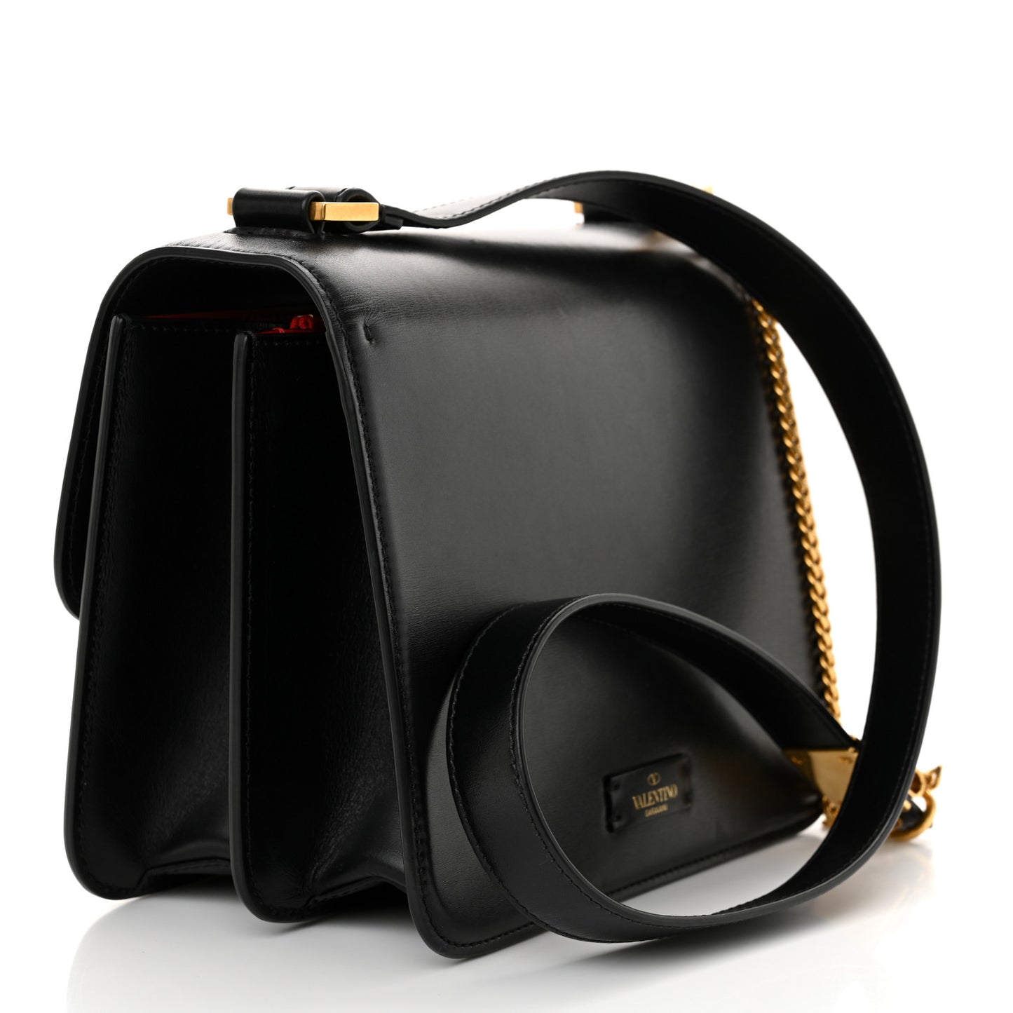 X UNDERCOVER Smooth Calfskin Lips Print Large VSling Shoulder Bag Black
