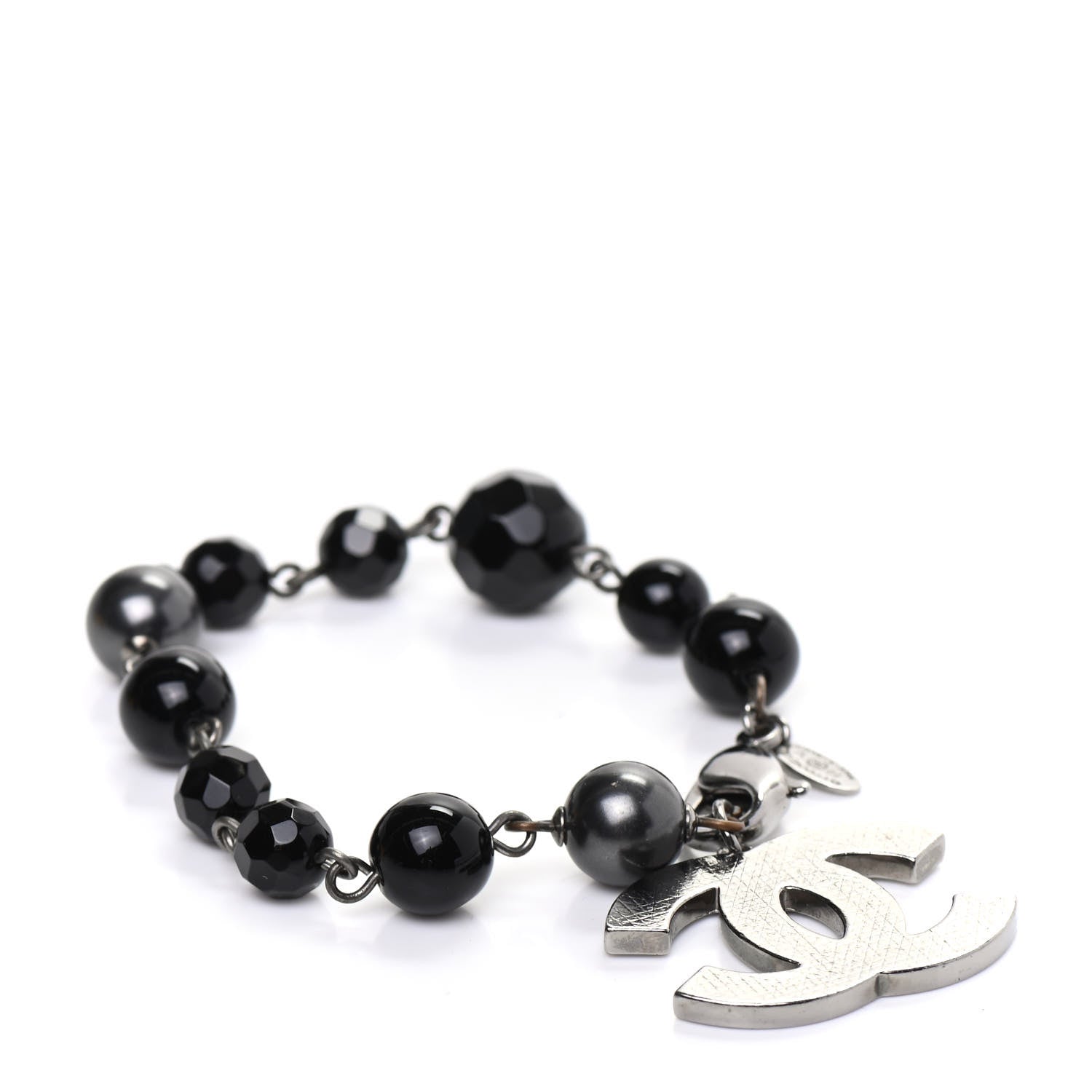 Chanel Ruthenium Bead CC Bracelet Black 1 of 4