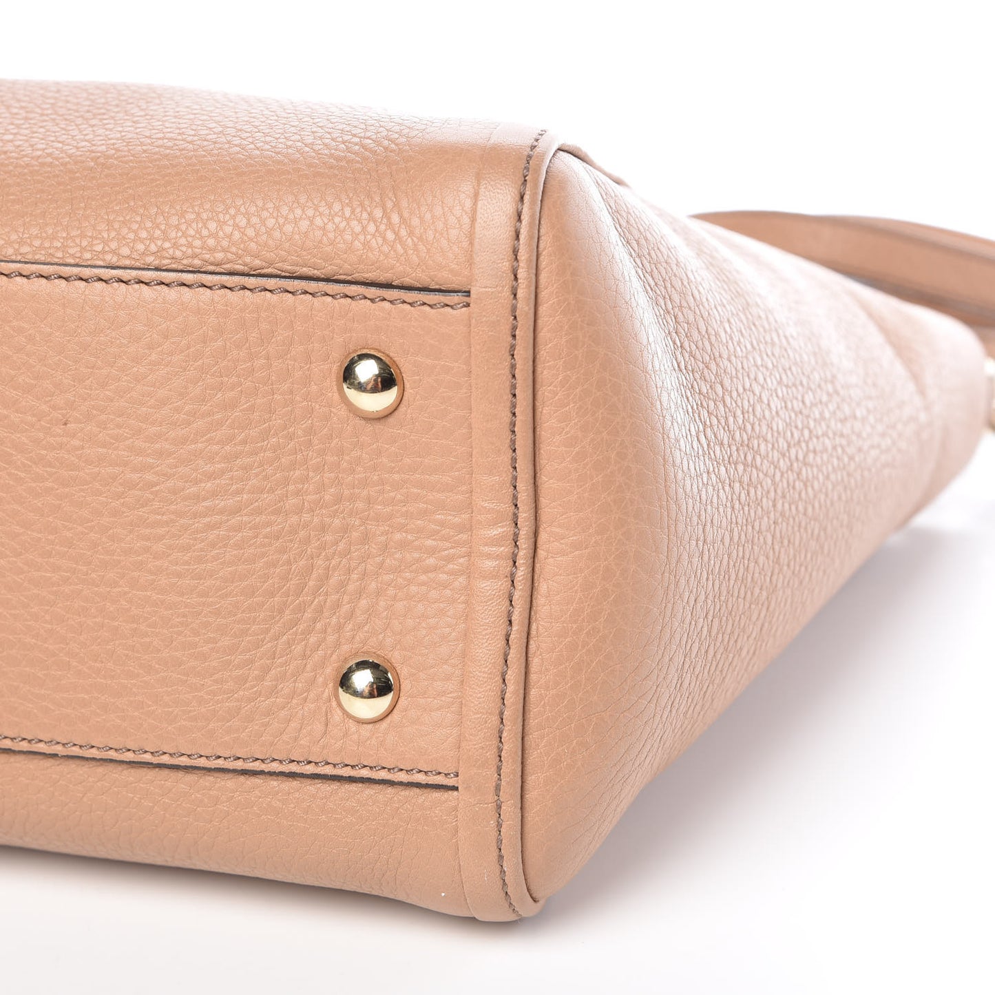 Pebbled Calfskin Small Soho Top Handle Bag Camelia