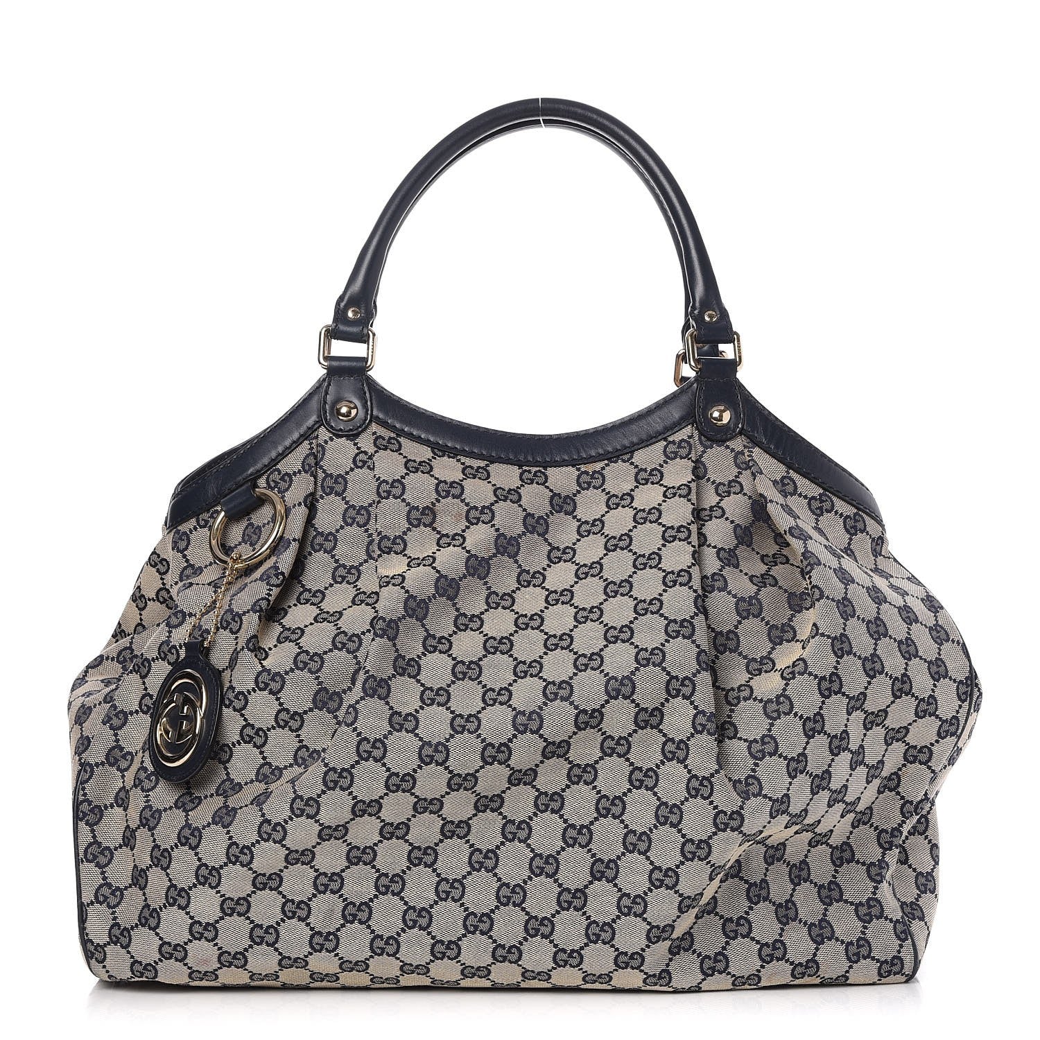 Gucci Monogram Calfskin Large Sukey Tote Beige Blue 1 of 9