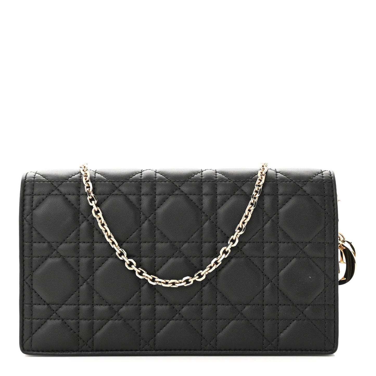 Lambskin Cannage Lady Dior Pouch Black