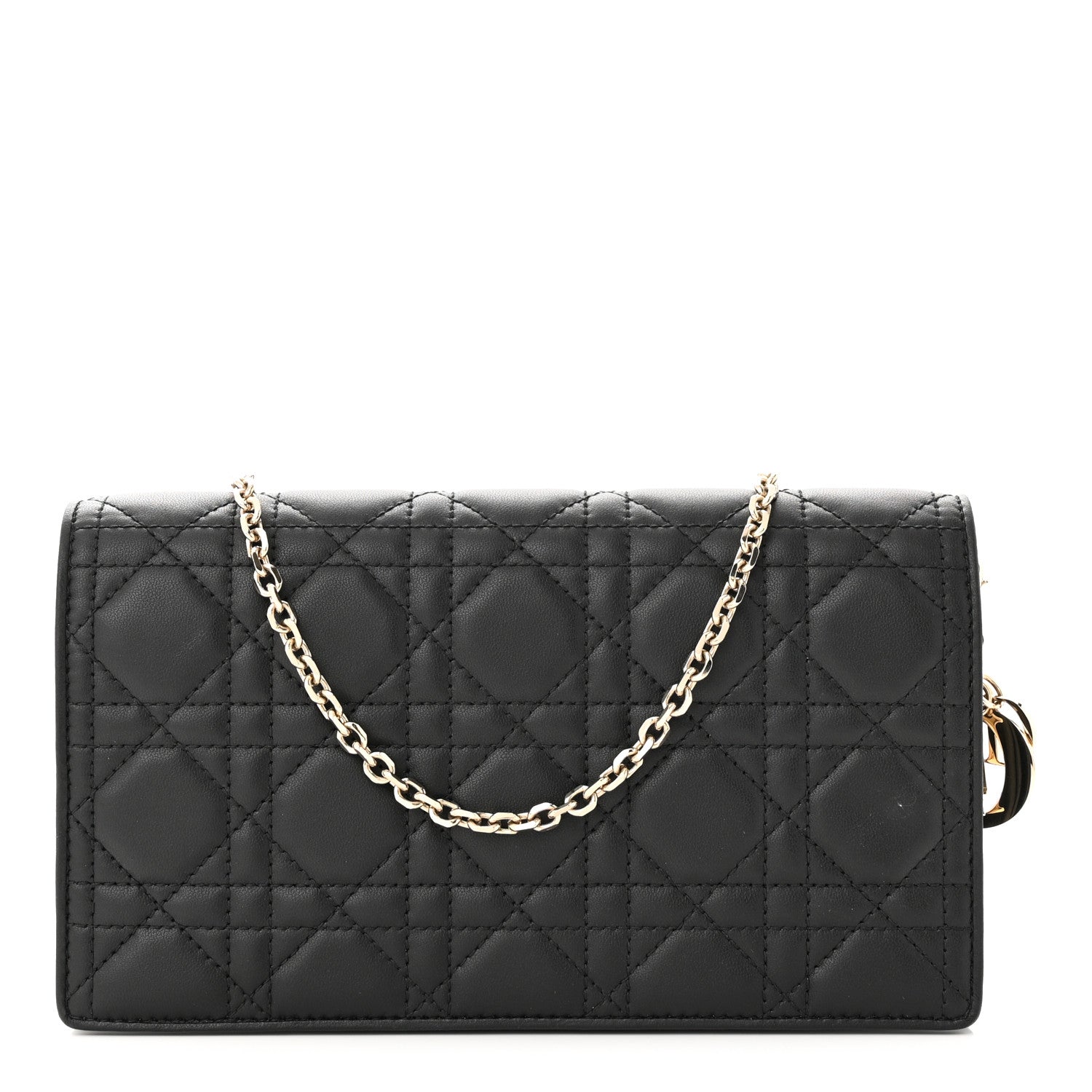 Christian Dior Lambskin Cannage Lady Dior Pouch Black 3 of 12