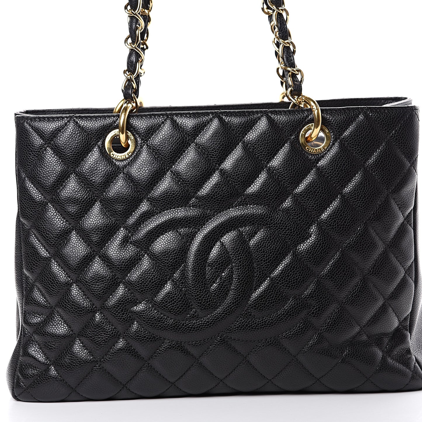 Caviar Quilted Grand Shopping Tote GST Black
