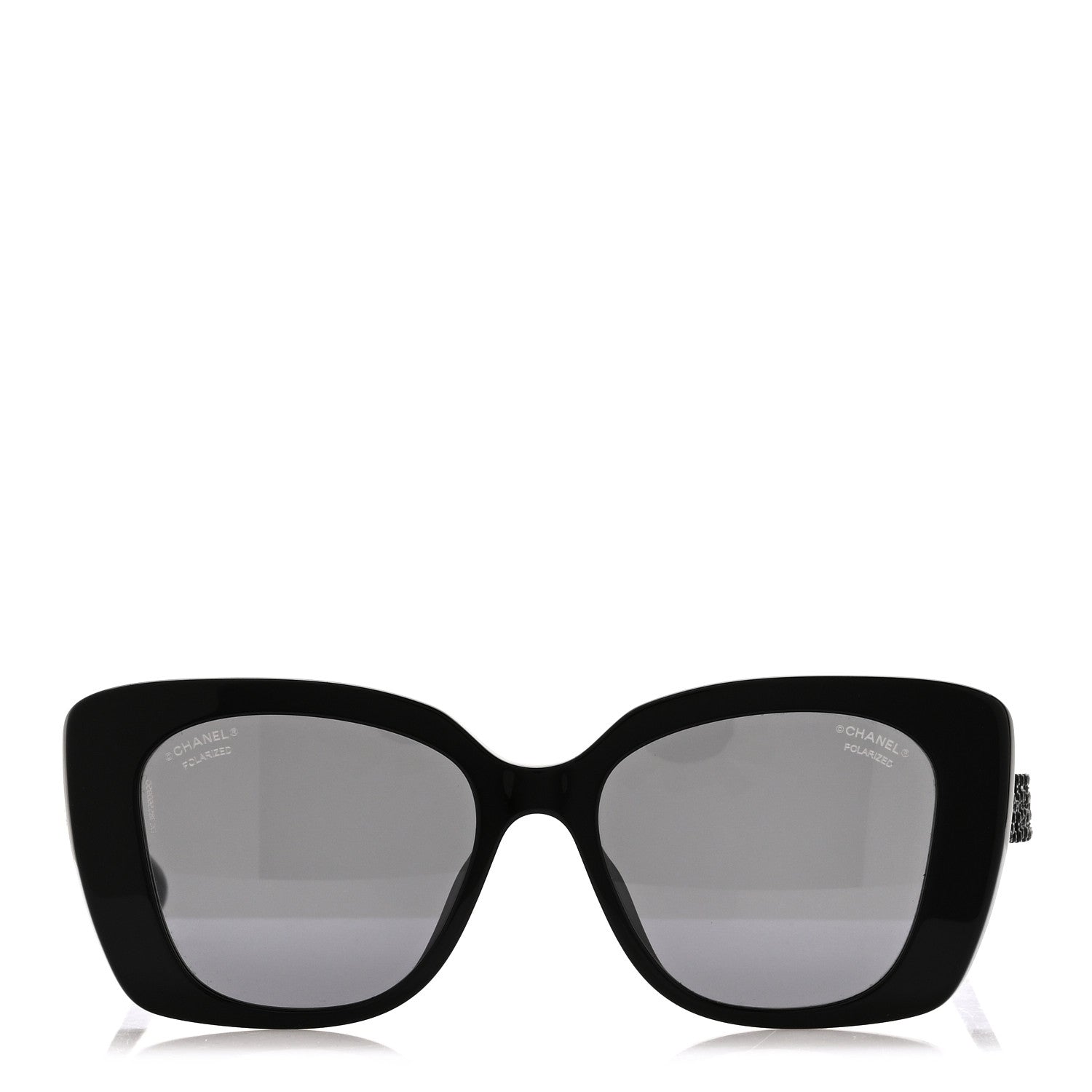 Chanel Acetate Strass Polarized Square Sunglasses 5422-B-A Black 3 of 7