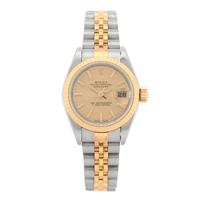 Rolex Stainless Steel 18K Yellow Gold 26mm Oyster Perpetual Datejust Watch Champagne 79173 1 of 4