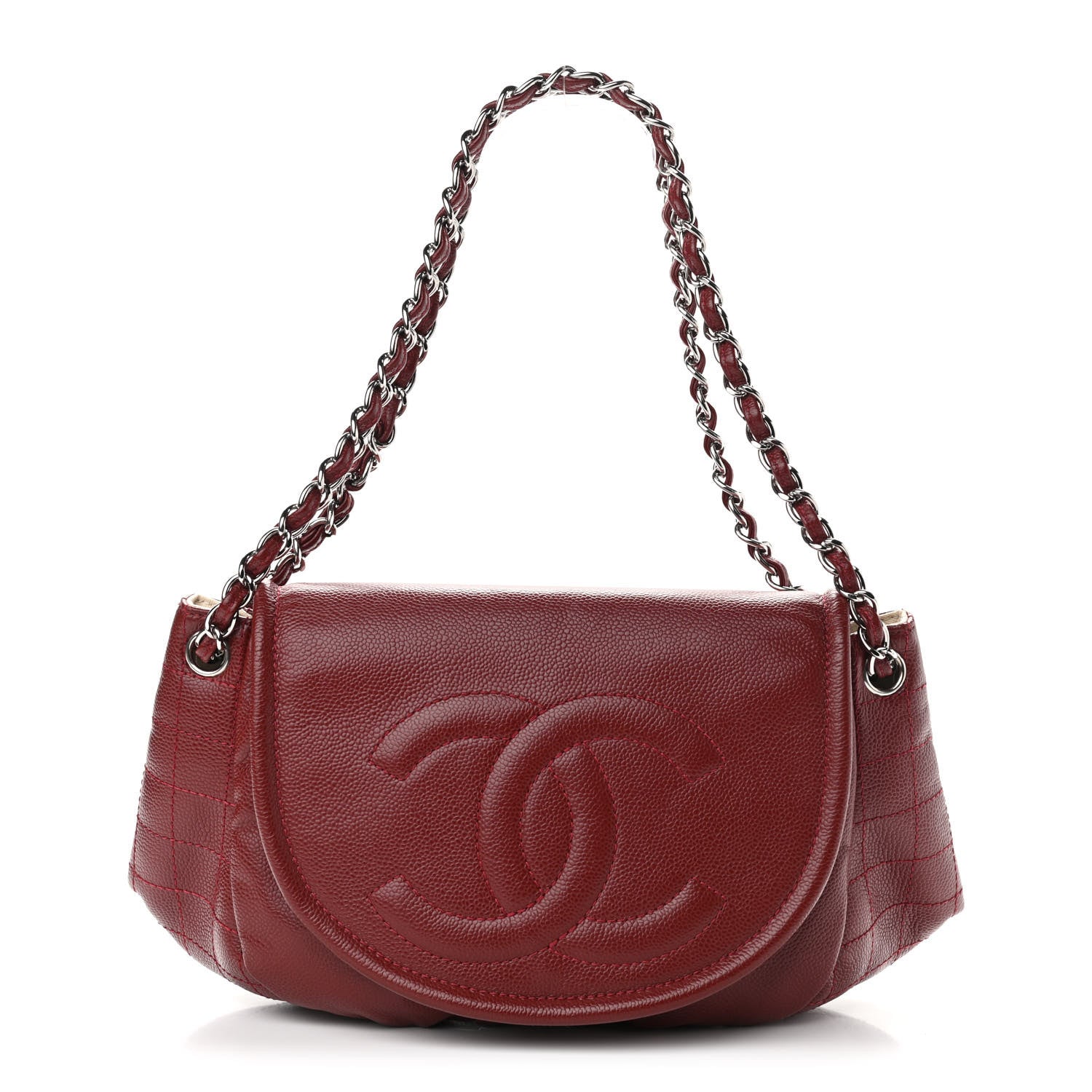 Chanel Caviar Large Half Moon Flap Red 1 of 10