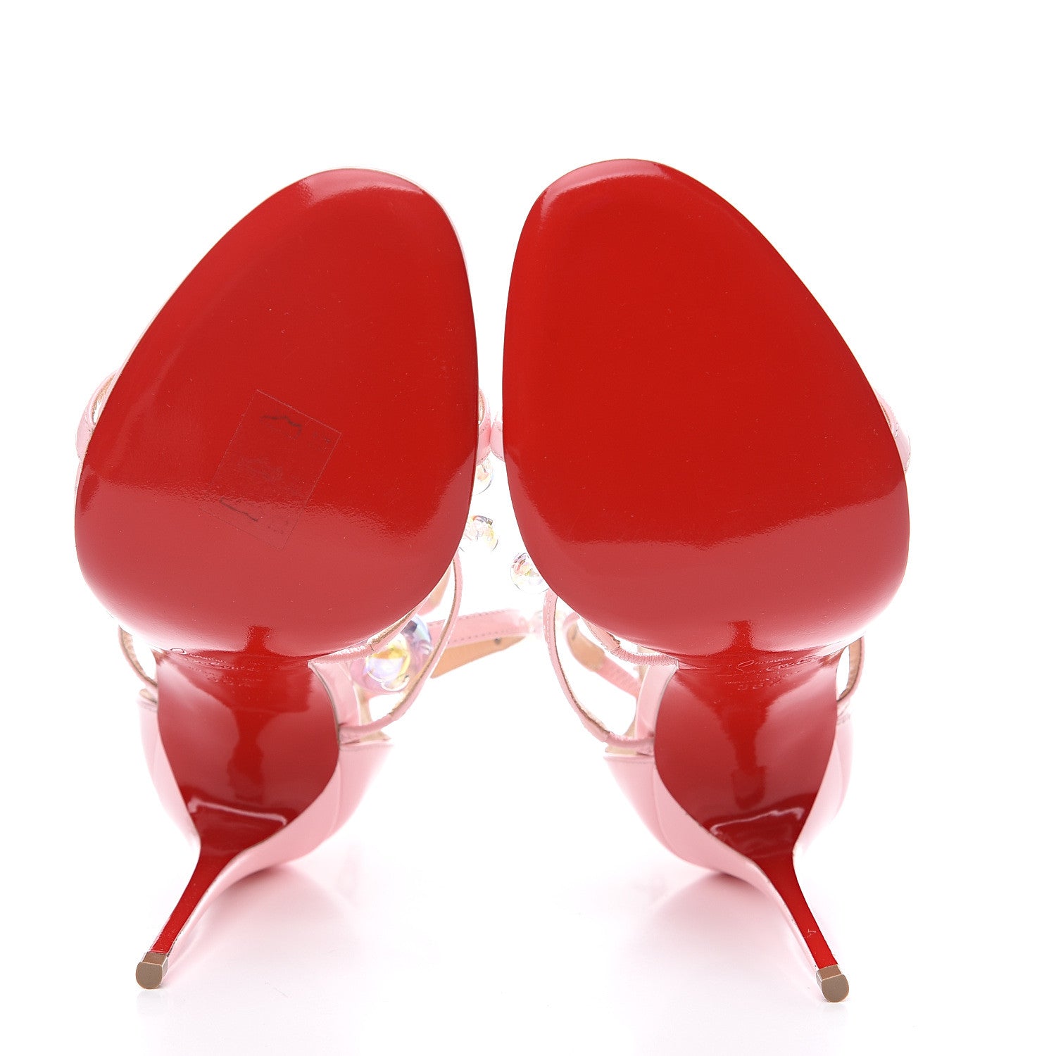 Christian Louboutin Patent Atonana 100 Sandals 38.5 Pompadour Clear 7 of 8