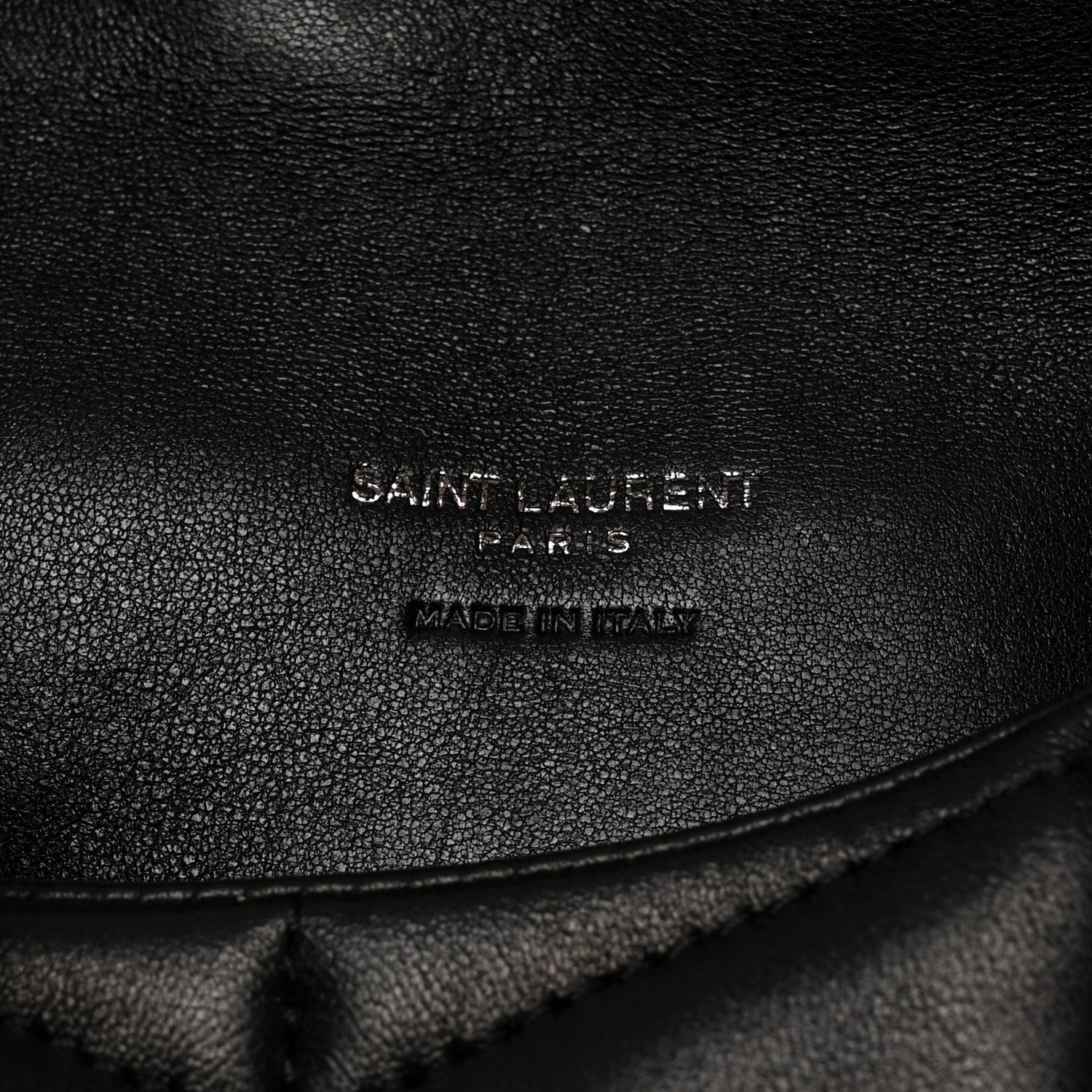 Saint Laurent Lambskin Monogram Loulou Puffer Pouch Clutch Black 6 of 7