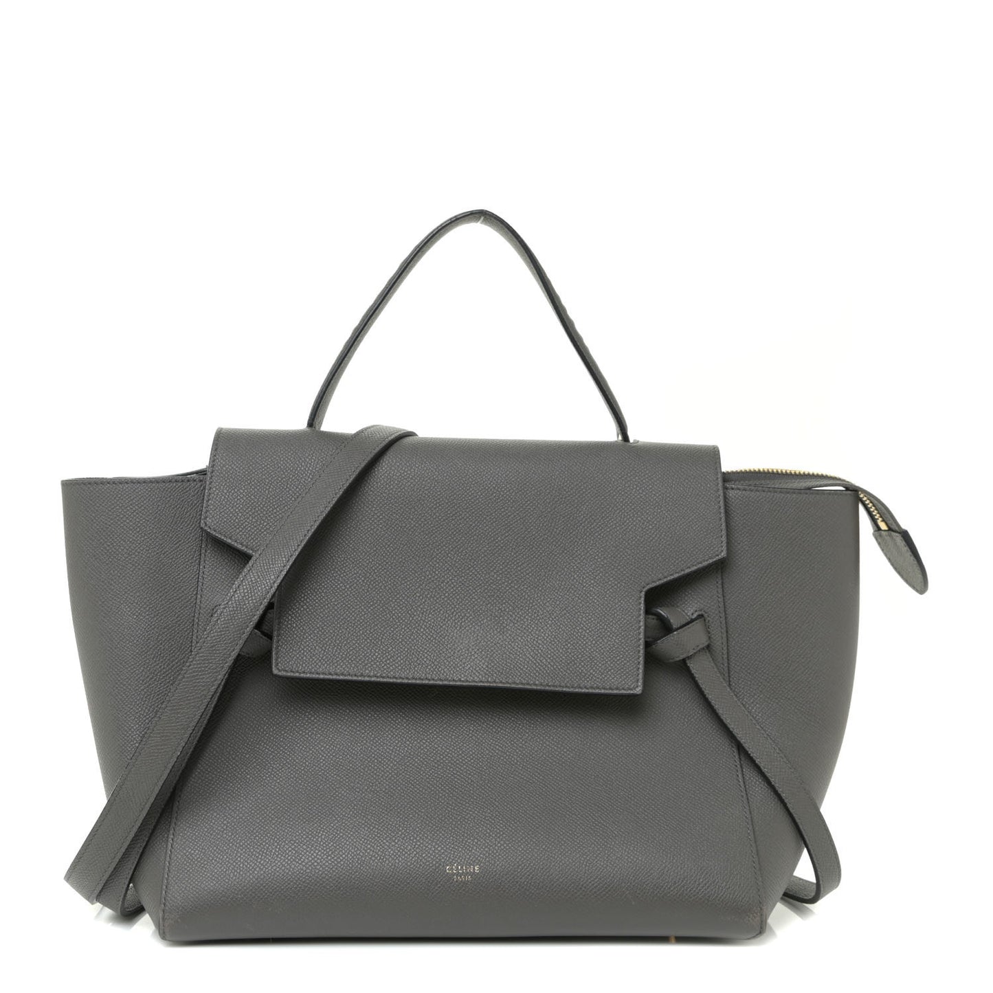 Grained Calfskin Small Belt Bag Grey