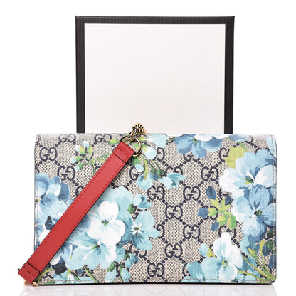 Gucci GG Supreme Monogram Blooms Chain Wallet Blue 9 of 9