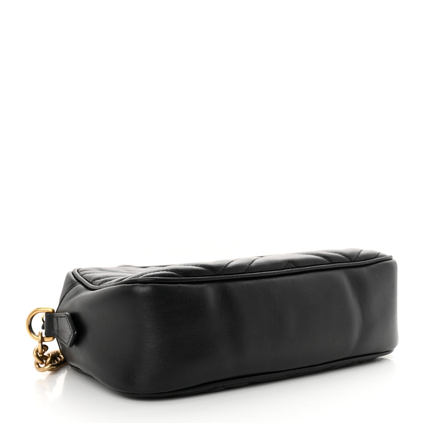 Calfskin Matelasse Small GG Marmont Chain Shoulder Bag Black