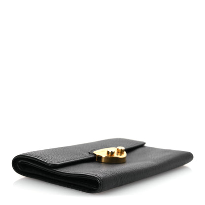 Prada Vitello Daino Push Lock Flap Wallet Black 4 of 12
