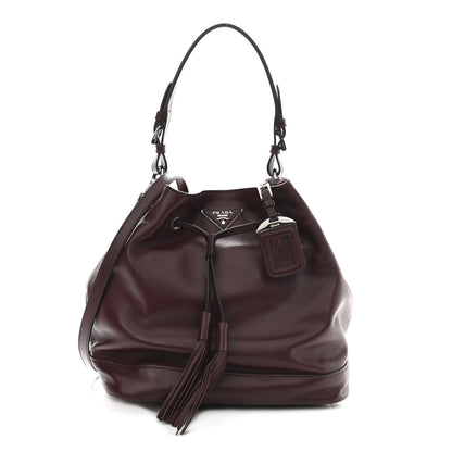 Prada Soft Calfskin Bucket Bag Granato 1 of 8