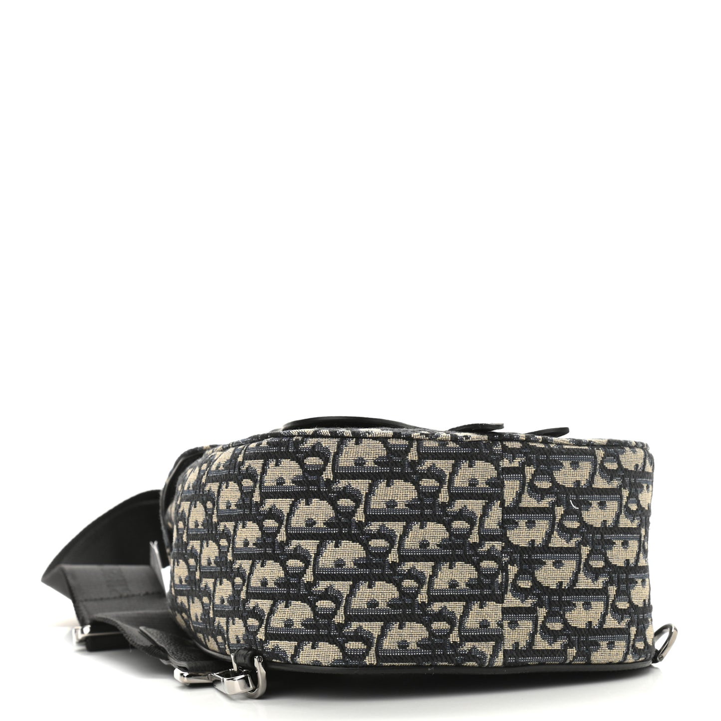 Grained Calfskin Oblique Gallop Sling Bag Black