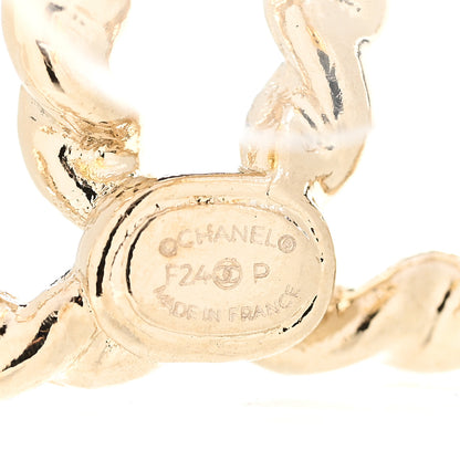 Chanel Twisted CC Earrings Light Gold 4 of 5