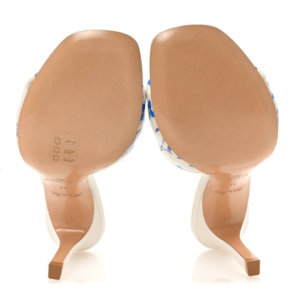 Louis Vuitton Lambskin Embossed Monogram By The Pool Revival High Heel Mules 38 White Blue Purple 6 of 10