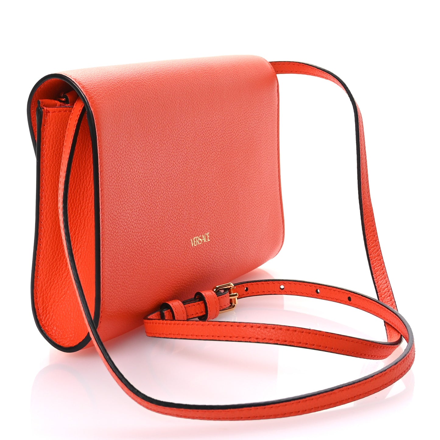 Grained Calfskin La Medusa Crossbody Bag Orange