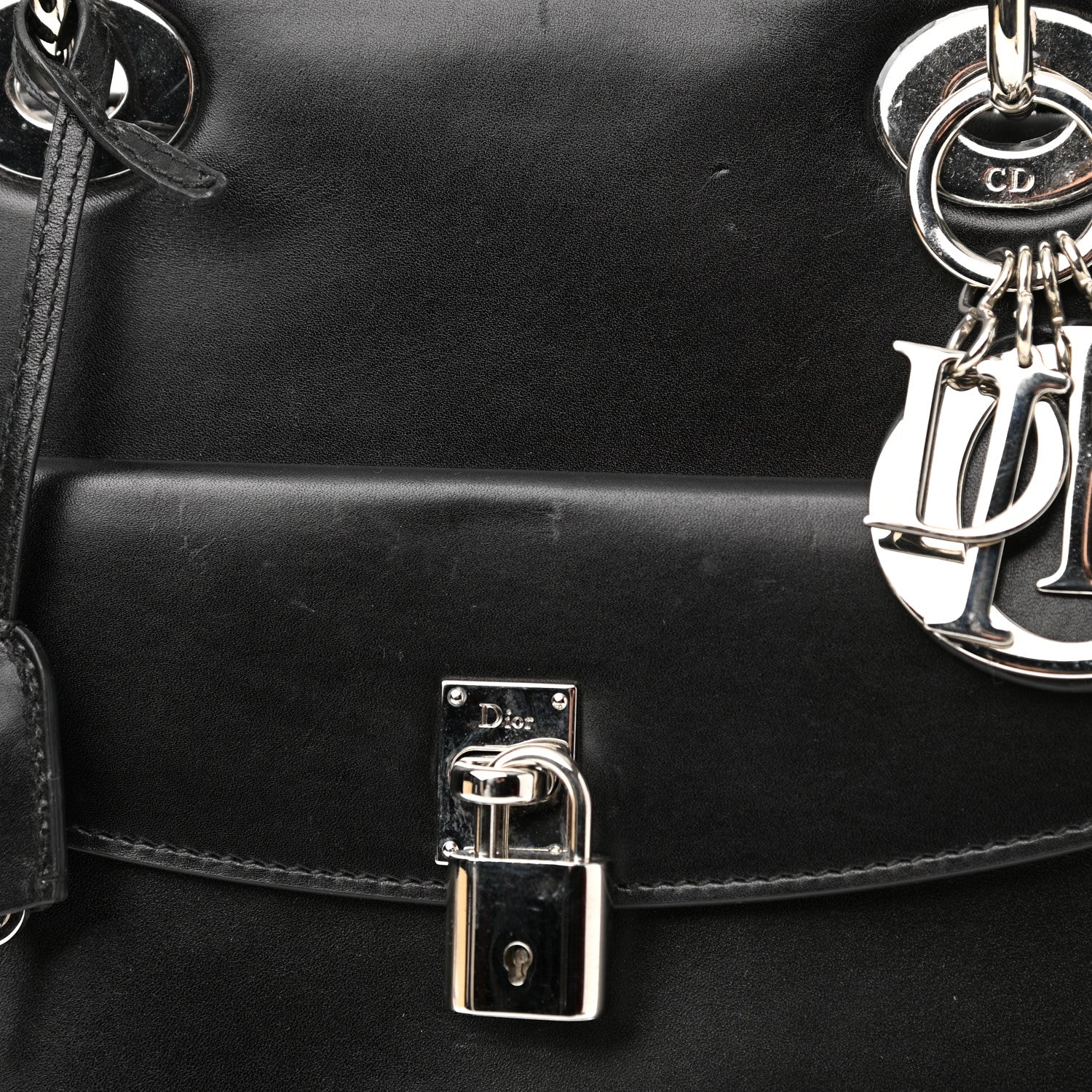 Christian Dior Box Calfskin Lady Dior Pouch Tote Black 11 of 15