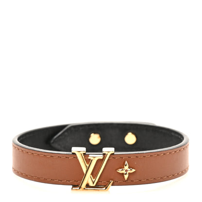 Louis Vuitton Calfskin LV Iconic Bracelet 19 Tan 1 of 6