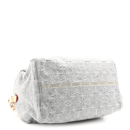Louis Vuitton Monogram Denim Speedy Soft 30 Washed Gray 4 of 9