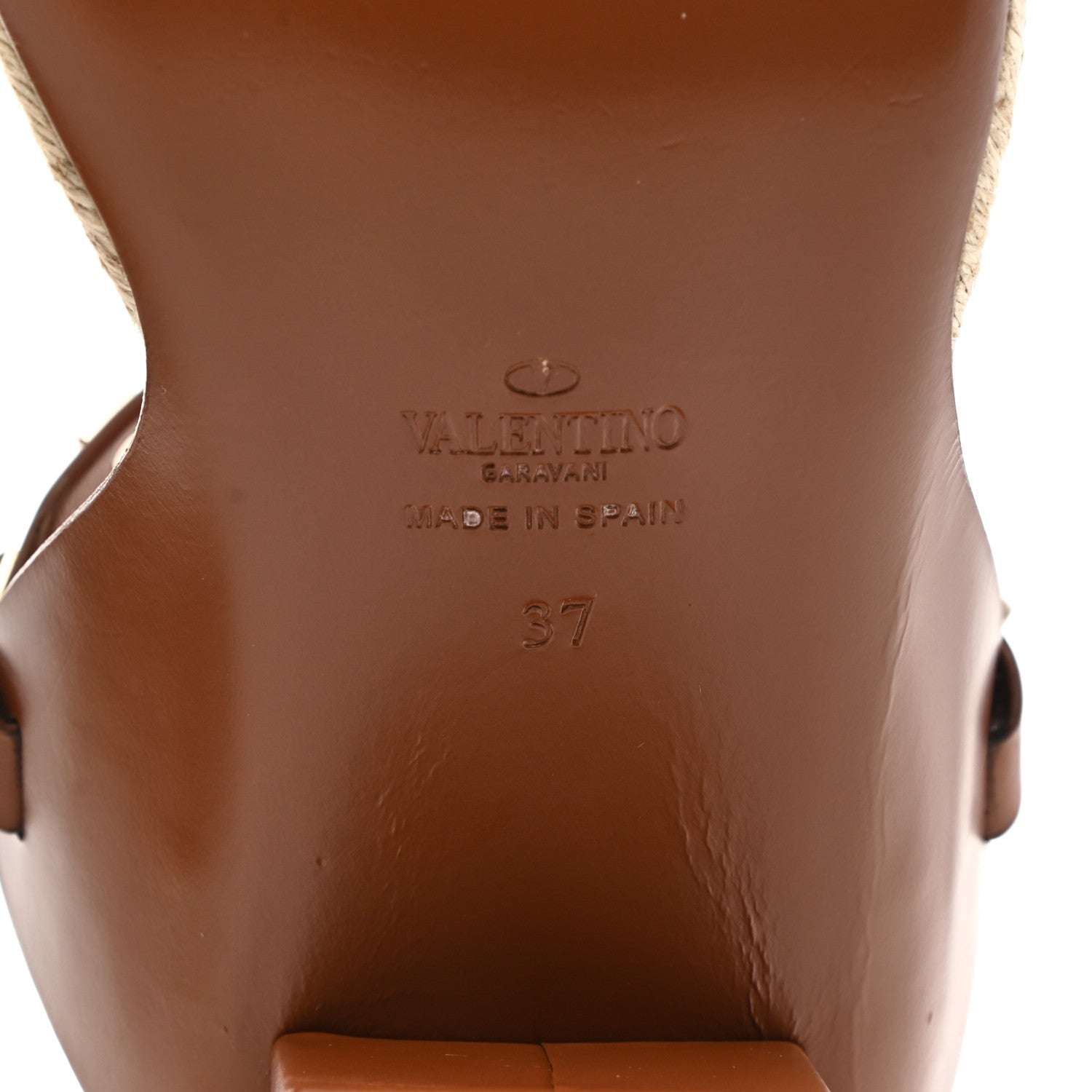 Valentino Garavani Calfskin Rockstud Ankle Strap Espadrille 10/60mm Sandals 37 Selleria 6 of 8