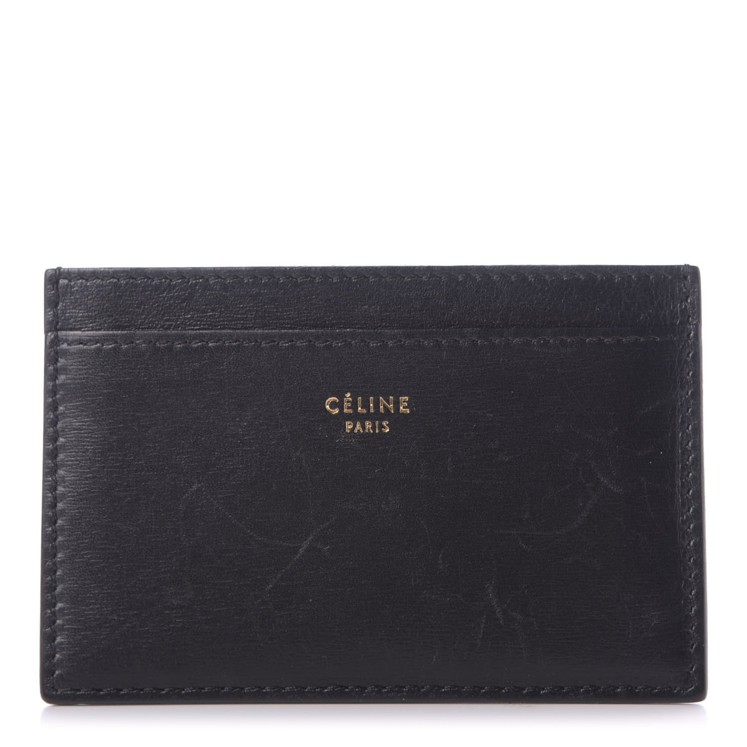 Celine Smooth Lambskin Card Holder Black 1 of 8