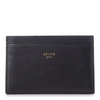 Celine Smooth Lambskin Card Holder Black 1 of 8