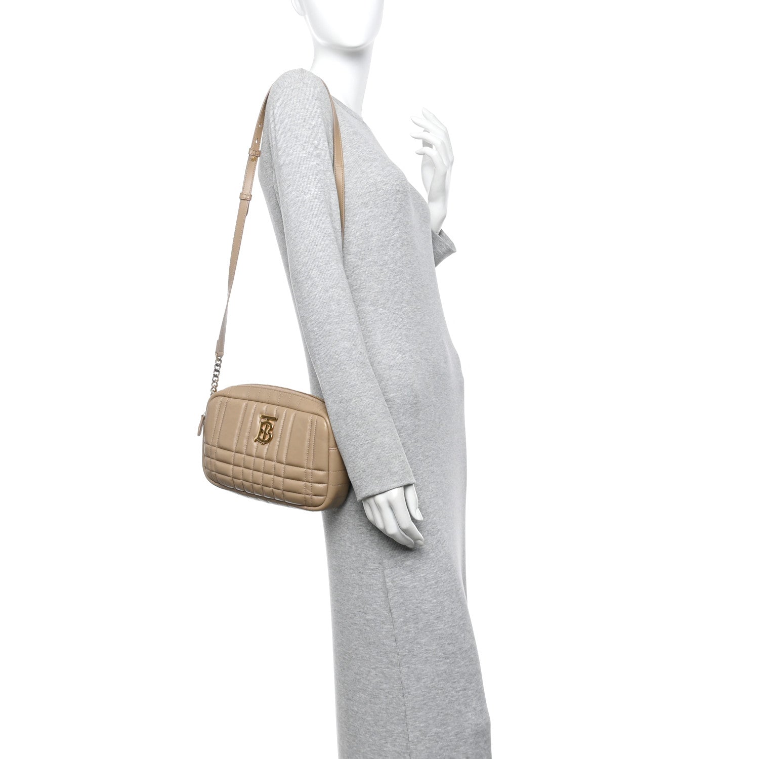 Burberry Lambskin Quilted Small Lola Camera Bag Oat Beige 2 of 10