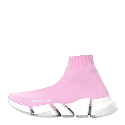 Balenciaga Technical 3D Recycled Knit Bi-Color Womens Speed 2.0 Transparent Sole Sneakers 40 Pink 1 of 8