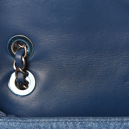 Chanel Calfskin Denim Fringe Chains Small Flap Blue 8 of 13