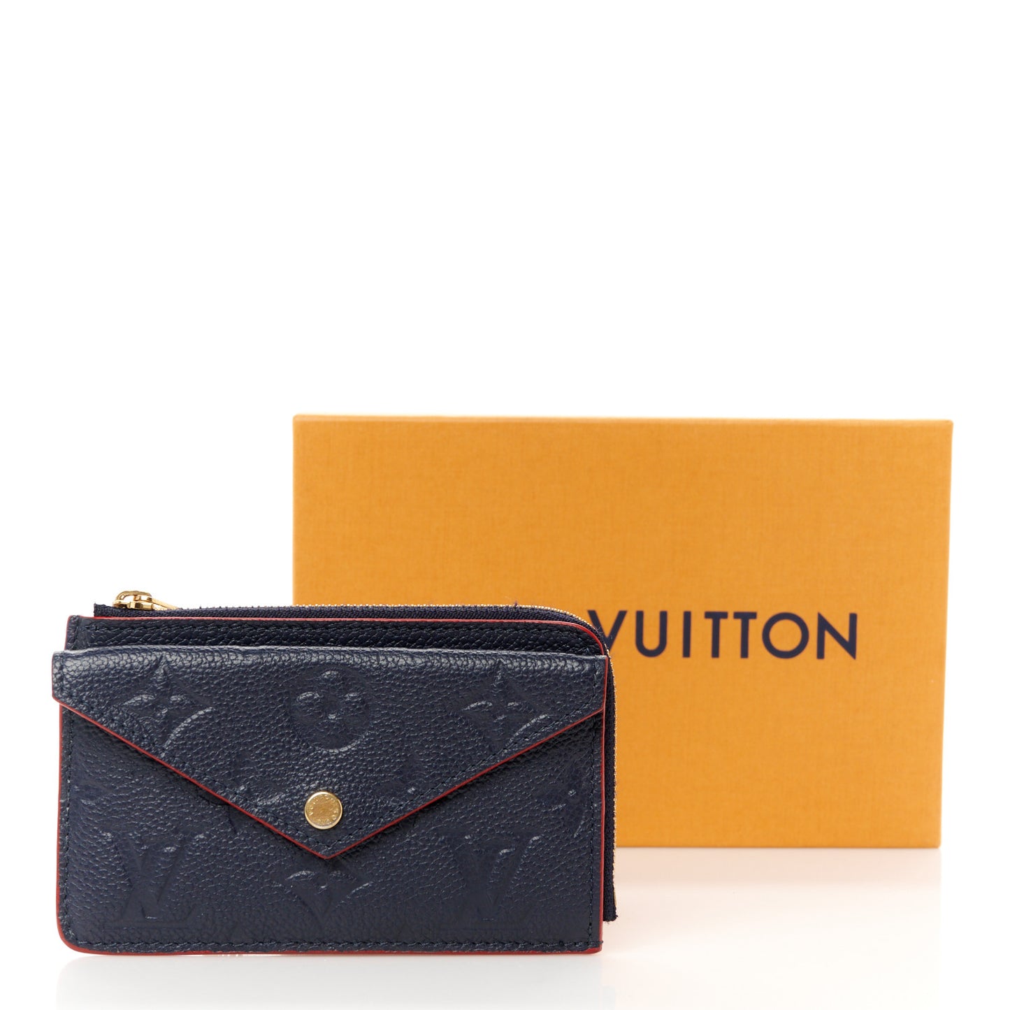 Empreinte Recto Verso Card Holder Marine Rouge
