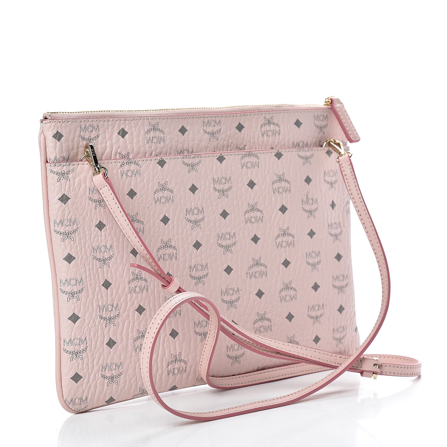 MCM Visetos Medium Crossbody Pouch Powder Pink 2 of 11