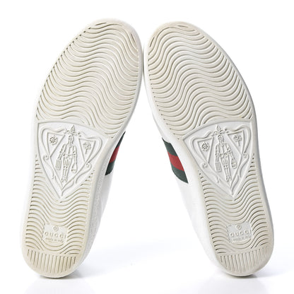 Gucci Calfskin Web Heart Embroidered Womens Ace Sneakers 37 White 9 of 10