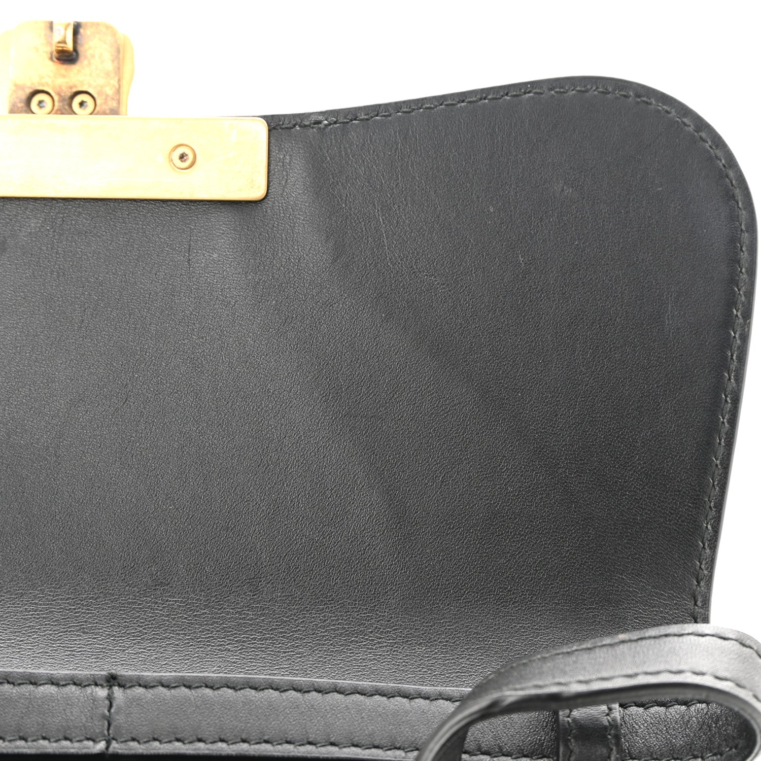 Gucci GG Supreme Monogram Small Osiride Top Handle Bag Black Gold 11 of 16