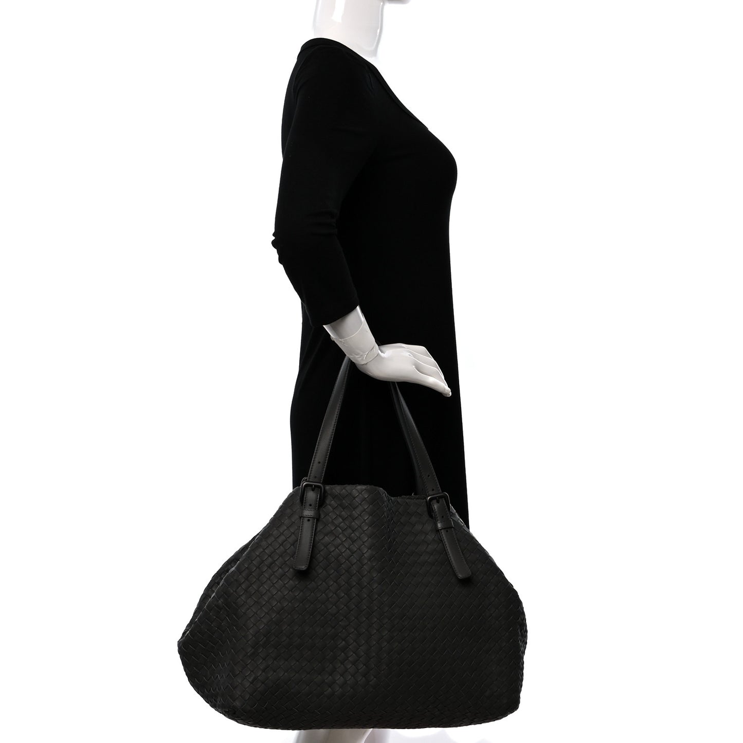 Nappa Intrecciato Medium Seamless Tote Light Grey