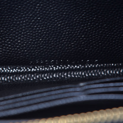 Saint Laurent Grain De Poudre Matelasse Chevron Monogram Zip Around Wallet Black 7 of 9