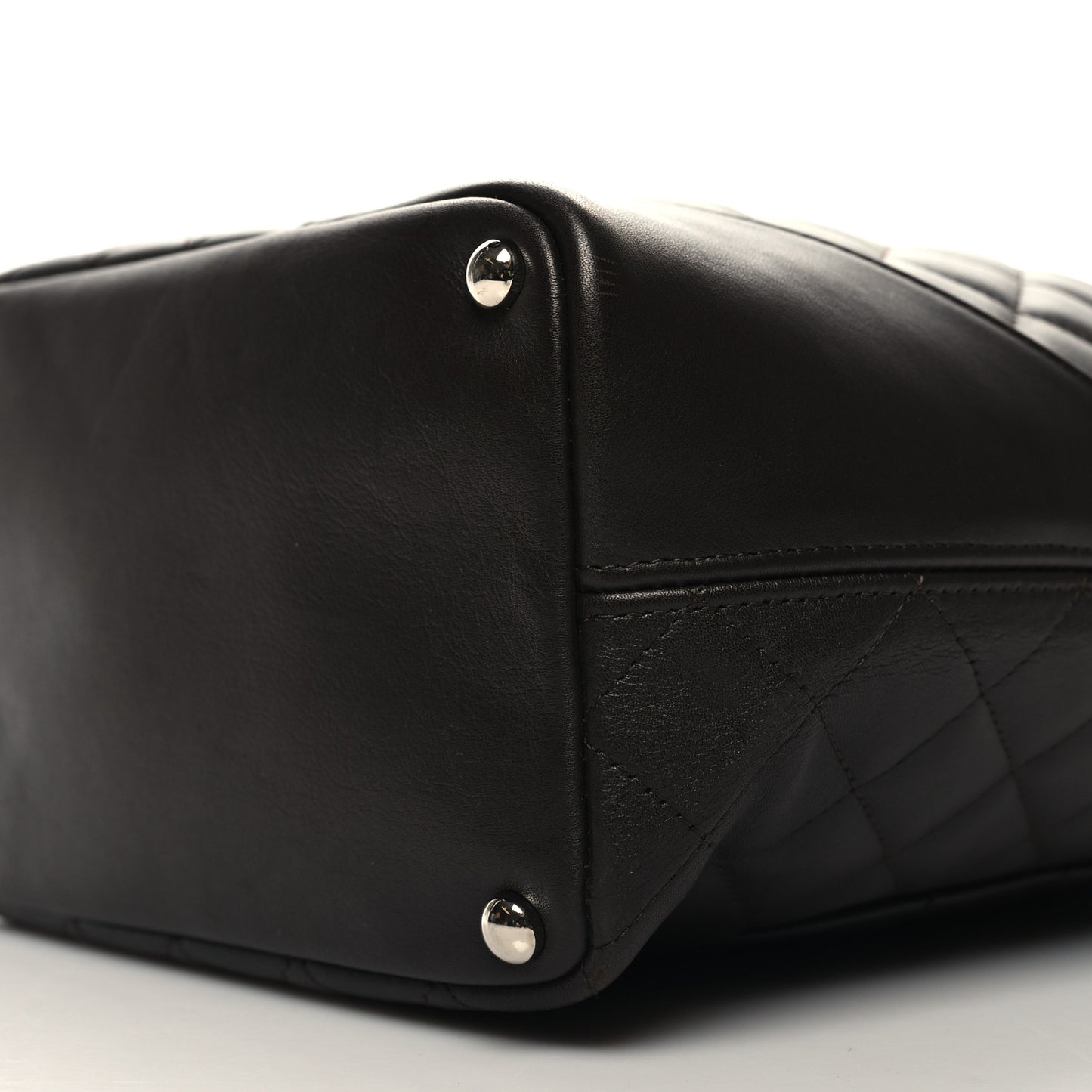 Calfskin Quilted Medium Cambon Tote Brown