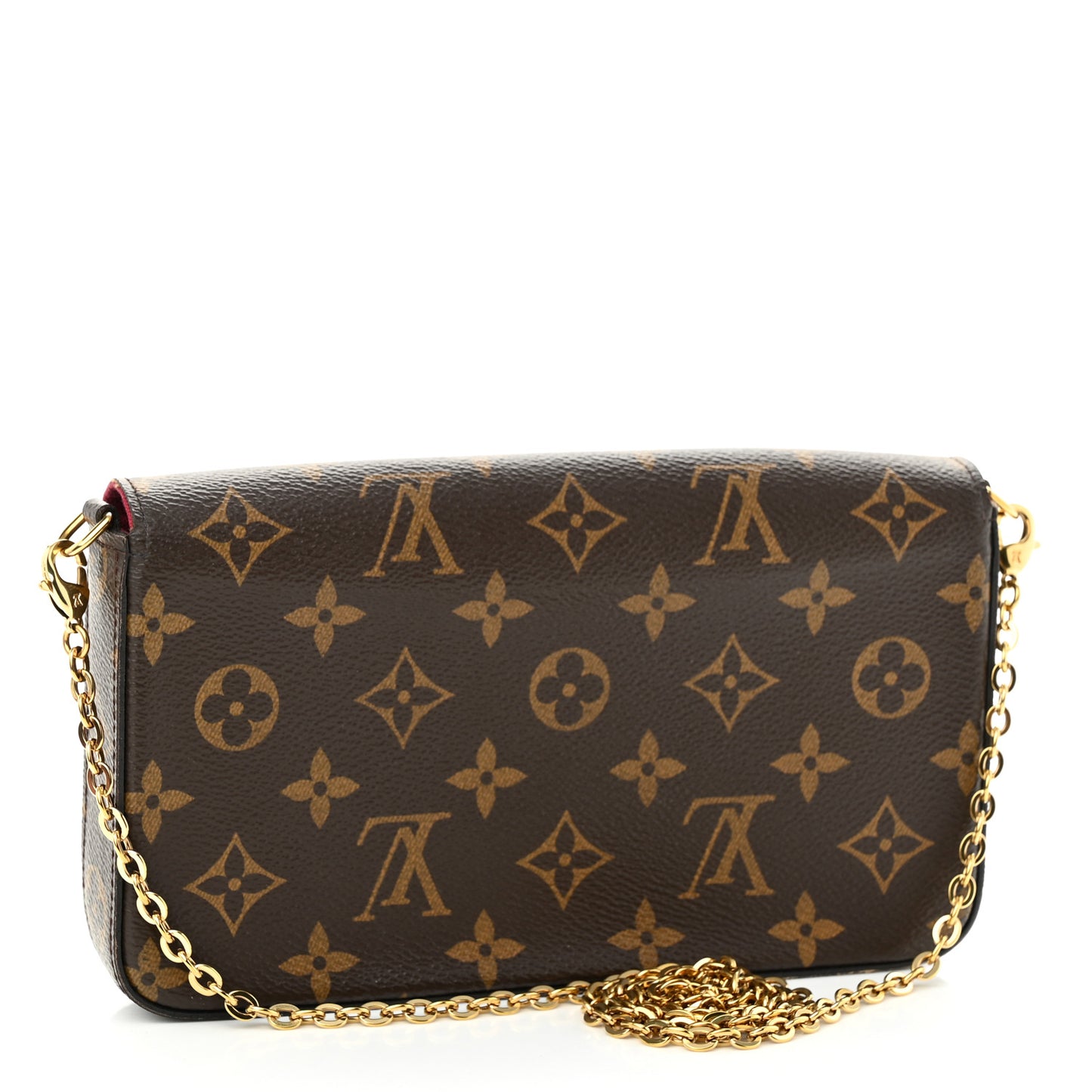 Monogram Pochette Felicie Chain Wallet Fuchsia