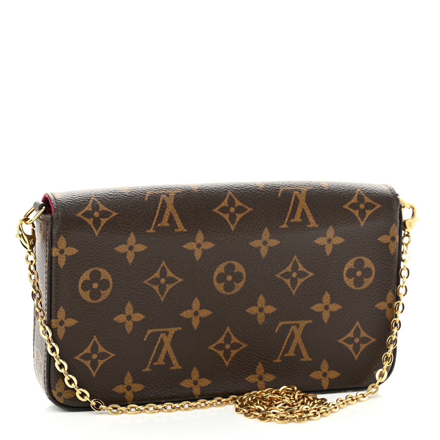 Louis Vuitton Monogram Pochette Felicie Chain Wallet Fuchsia 4 of 11
